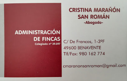 abogado C. Marañón San Román. Admon Fincas. Colegiado n. 39.597